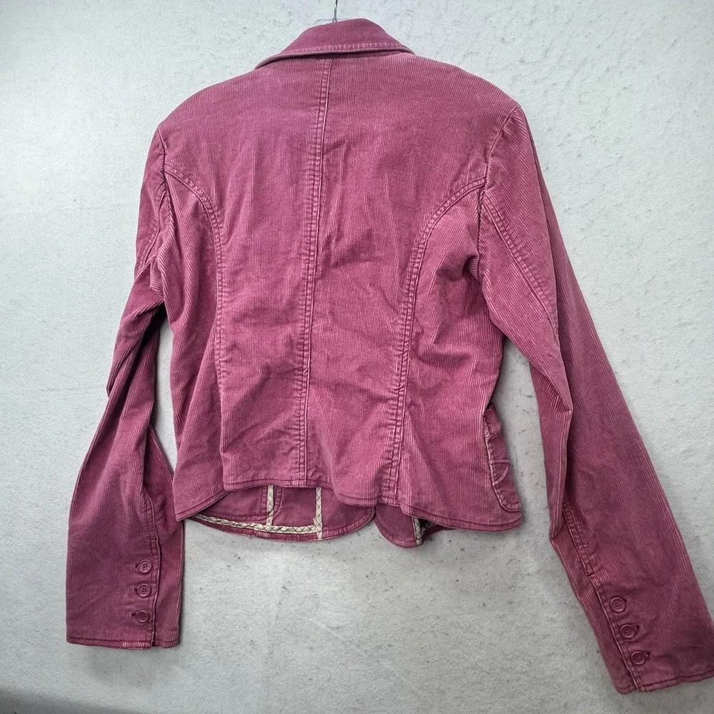 VTG Y2K‎ Aeropostale Fitted Womens Large Corduroy Jacket Blazer Pink Mall Preppy